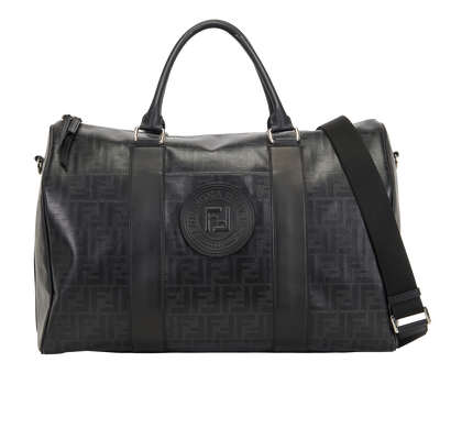FF Logo Weekender, &pound;950, Handbags, Black, Canvas/Leather, Front view